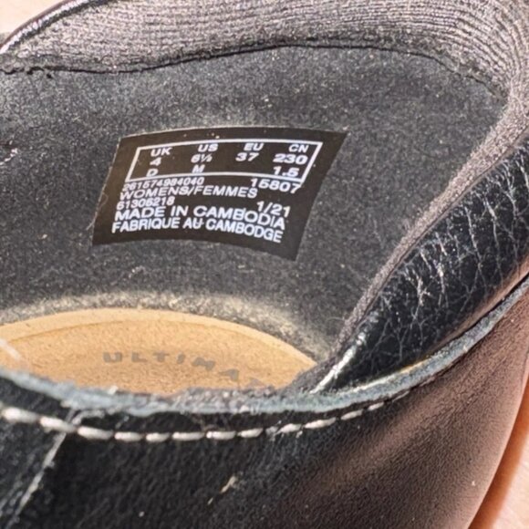 Clarks Women's Emily Daisy Black Leather Pumps Size 6.5 Heels Dressy - Picture 8 of 8